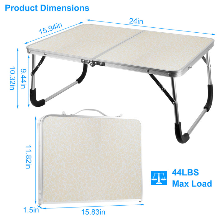 Foldable Laptop Table Bed Desk Portable Aluminum Tray Sofa Floor Dormitory Image 3