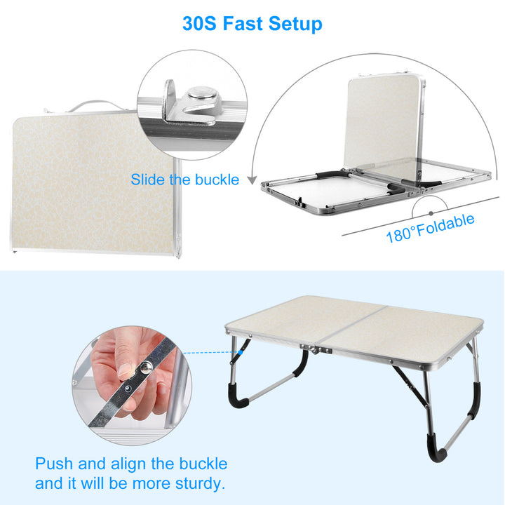 Foldable Laptop Table Bed Desk Portable Aluminum Tray Sofa Floor Dormitory Image 4