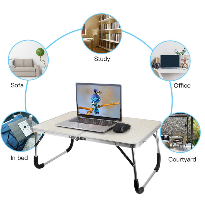 Foldable Laptop Table Bed Desk Portable Aluminum Tray Sofa Floor Dormitory Image 6