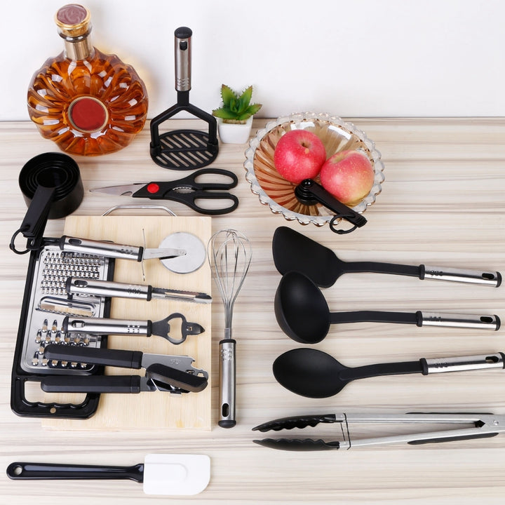 23Pcs Kitchen Utensil Set Stainless Steel Nylon Heat Resistant Tool Kit Image 5