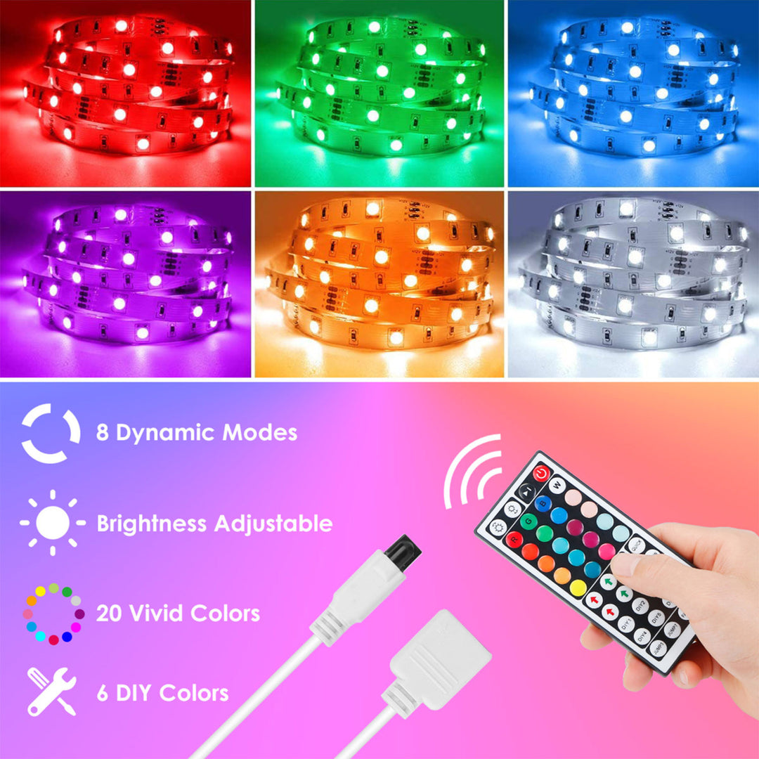 LED Strip Lights 16.4FT RGB Waterproof Dimmable 150 LEDs Color Changing Lamp Image 3