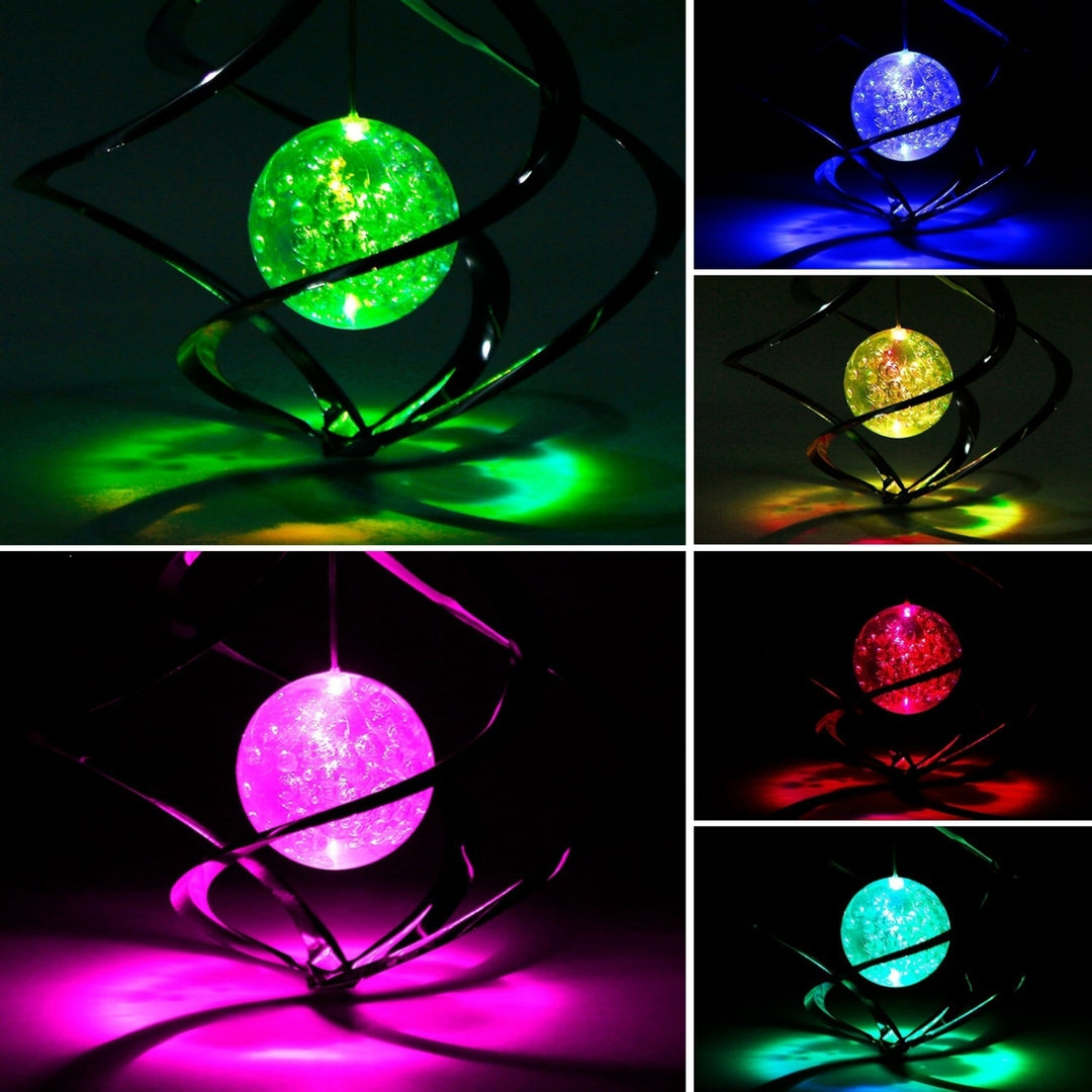 Spiral Solar Wind Chime LED Color Changing Waterproof Hanging Light for Outdoors Image 4