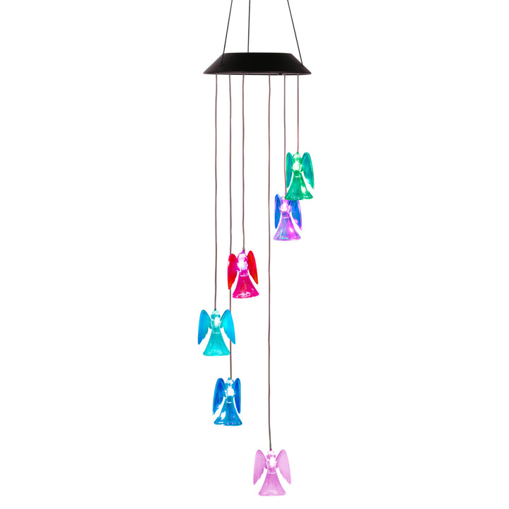 Solar Angel Wind Chimes Color Changing LED Hanging Lamp Waterproof Night Light Image 2