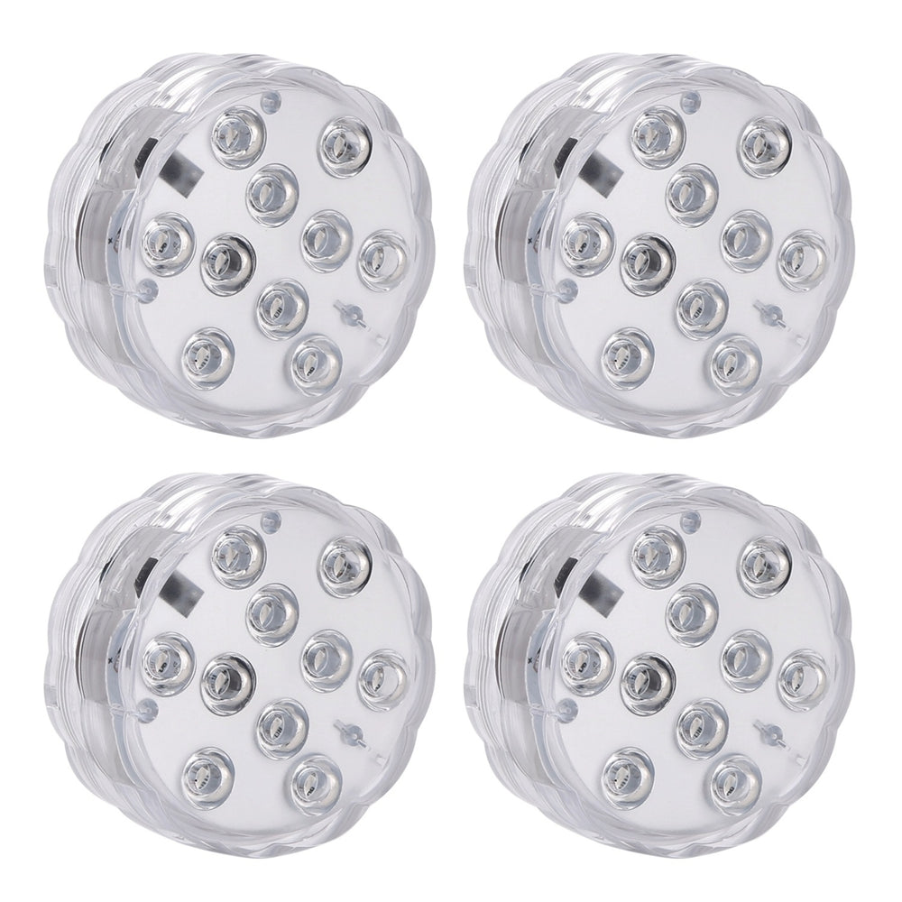 4Pcs Submersible RGB LED Lights IP68 Waterproof Color Changing Remote Control Image 2