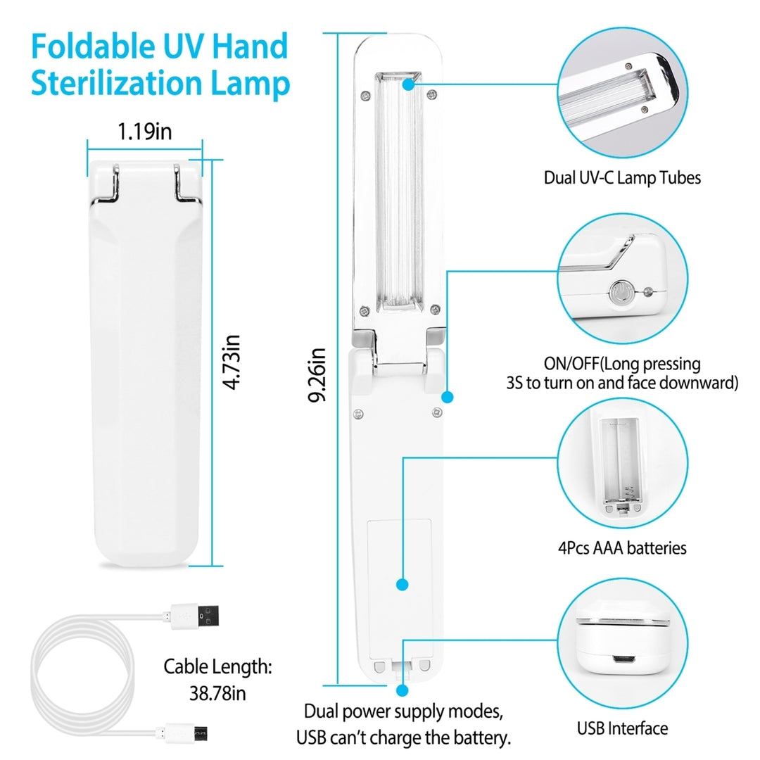 Foldable Handheld UV Sanitizer Wand UVC Disinfection Light for Phones Toys Wardrobe Image 5