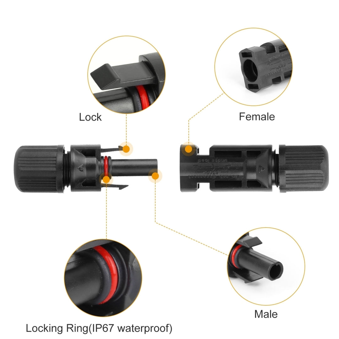 10 Pairs Solar Panel Connectors Waterproof Male Female IP67 Solar Wire Adapter Image 3