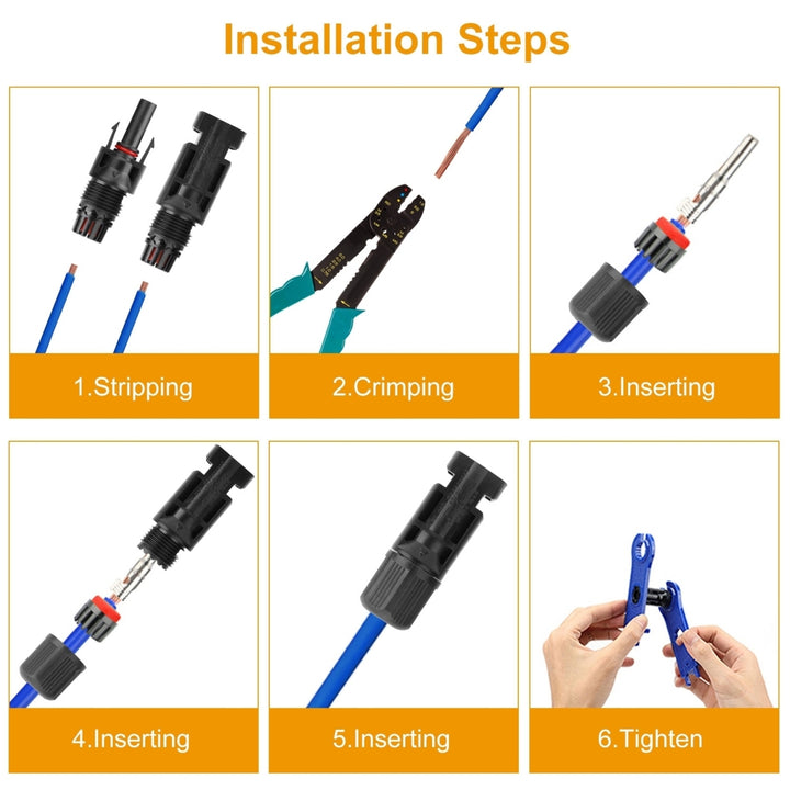 10 Pairs Solar Panel Connectors Waterproof Male Female IP67 Solar Wire Adapter Image 5