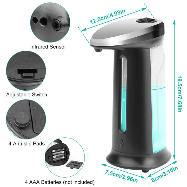 Automatic Soap Dispenser 16.9OZ Hands-Free Adjustable Volume Anti-Slip Design Image 2