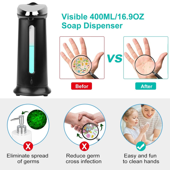 Automatic Soap Dispenser 16.9OZ Hands-Free Adjustable Volume Anti-Slip Design Image 4