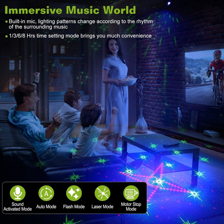 60 Pattern Laser Stage Light Sound Active Time Setting DJ RGB Disco Projector Beam Lamp Remote Control Image 3