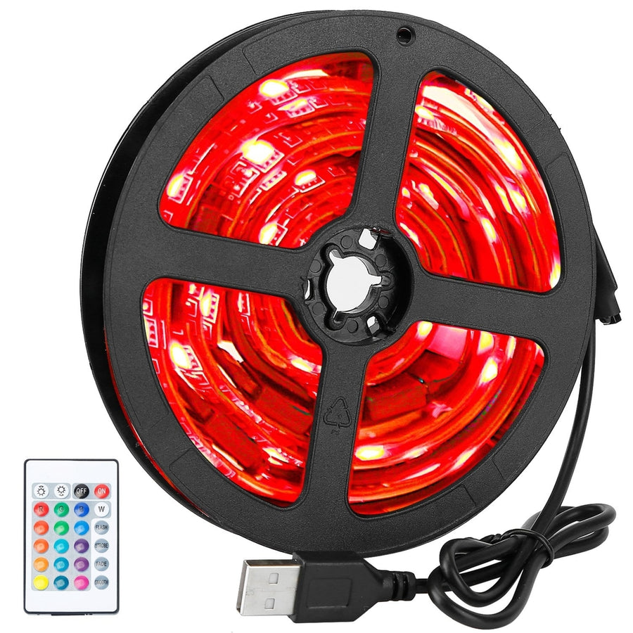 RGB LED Backlight Strip 6.56ft Waterproof TV Lighting Kit Remote 16 Colors Image 1