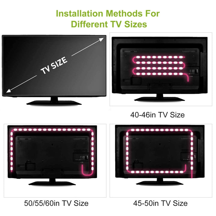 RGB LED Backlight Strip 6.56ft Waterproof TV Lighting Kit Remote 16 Colors Image 5