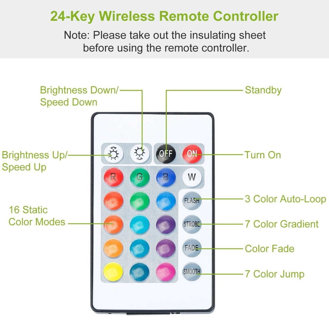RGB LED Backlight Strip 6.56ft Waterproof TV Lighting Kit Remote 16 Colors Image 6