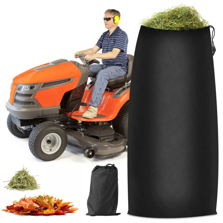 Lawn Tractor Leaf Bag 54 Cubic Feet Black Oxford Cloth Easy Storage Riding Mower Image 1