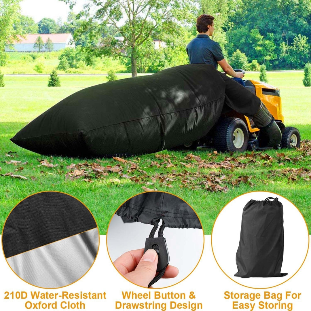 Lawn Tractor Leaf Bag 54 Cubic Feet Black Oxford Cloth Easy Storage Riding Mower Image 3