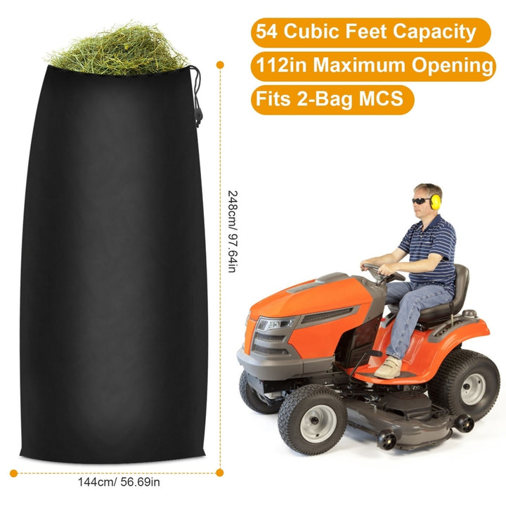 Lawn Tractor Leaf Bag 54 Cubic Feet Black Oxford Cloth Easy Storage Riding Mower Image 5