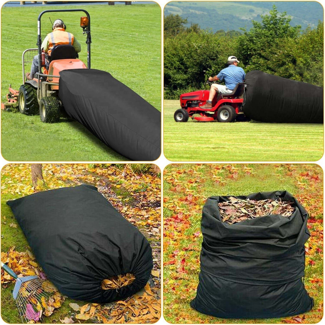 Lawn Tractor Leaf Bag 54 Cubic Feet Black Oxford Cloth Easy Storage Riding Mower Image 6