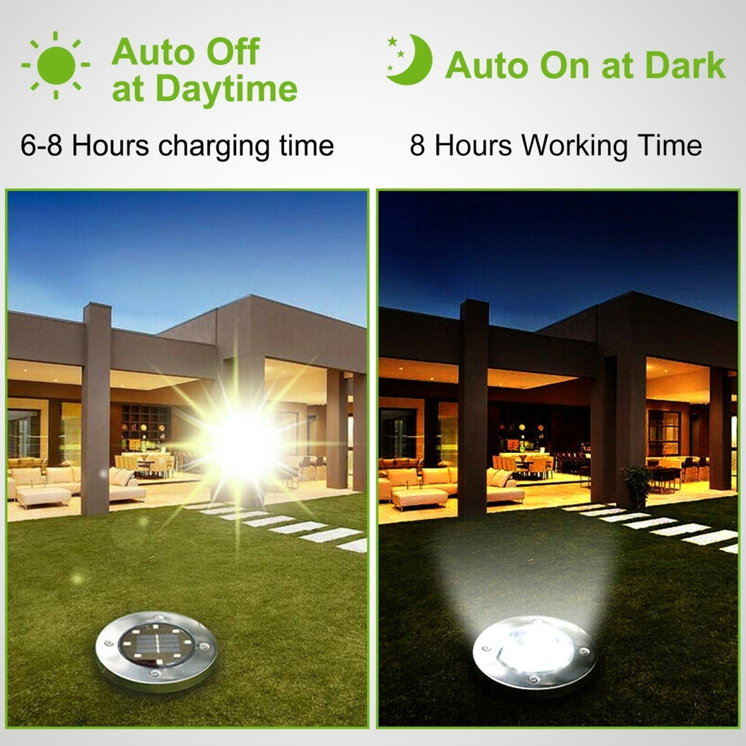 4Pcs Solar Powered Ground Light Waterproof Outdoor IP65 In-Ground Lamp Black Image 6