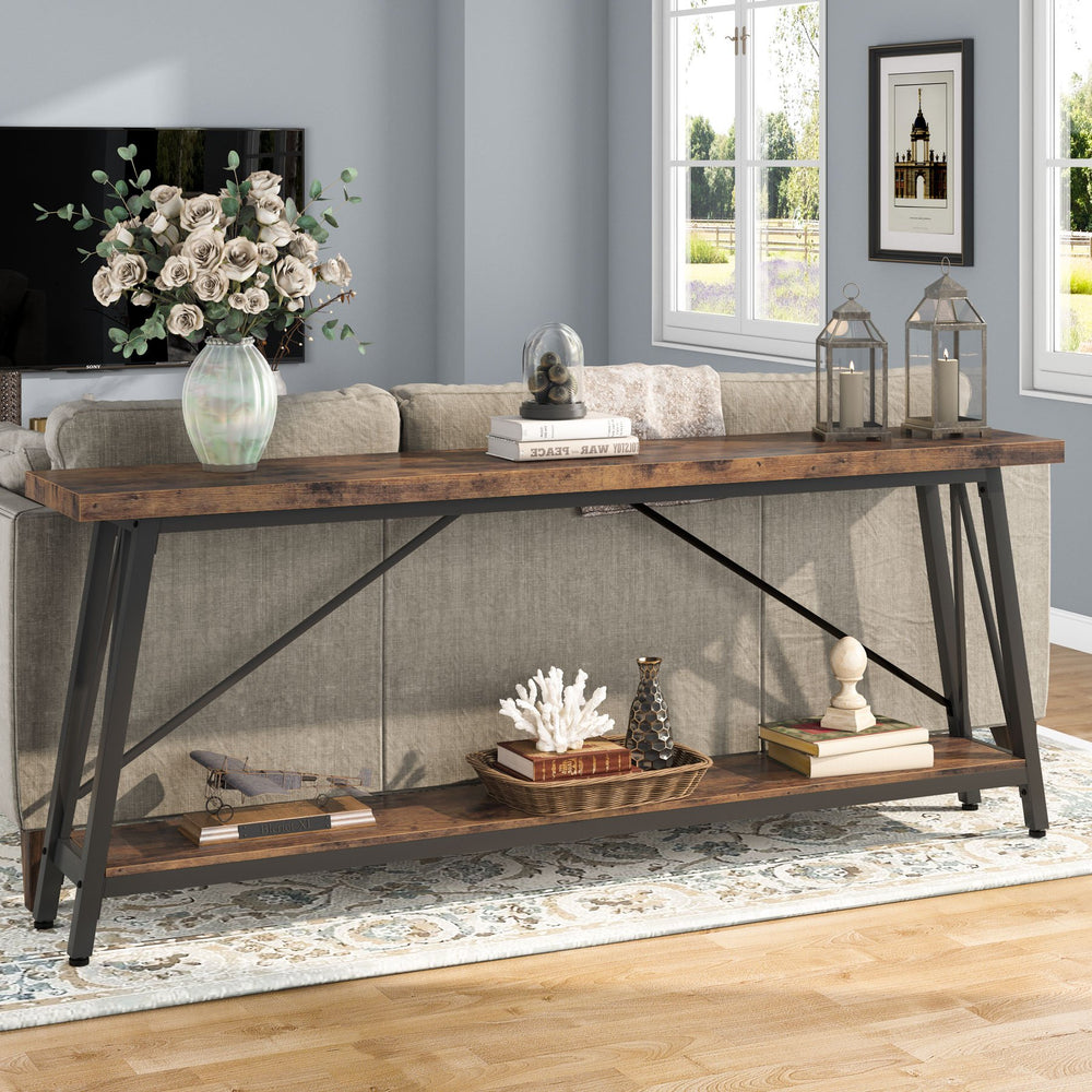 Tribesigns 70.9 Inch Industrial Sofa Table Console for Entryway Living Room Image 2