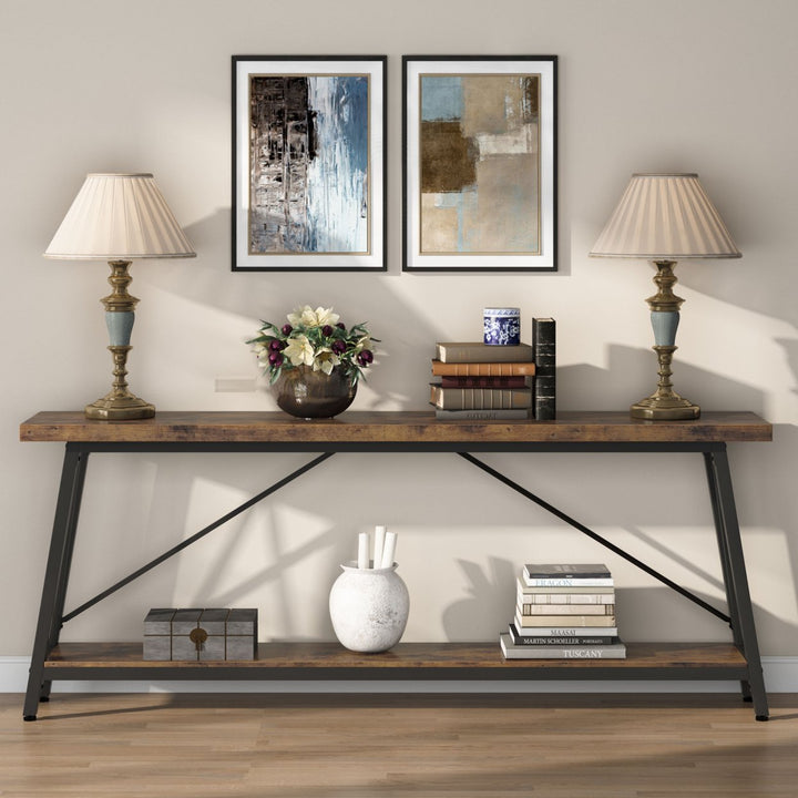 Tribesigns 70.9 Inch Industrial Sofa Table Console for Entryway Living Room Image 3