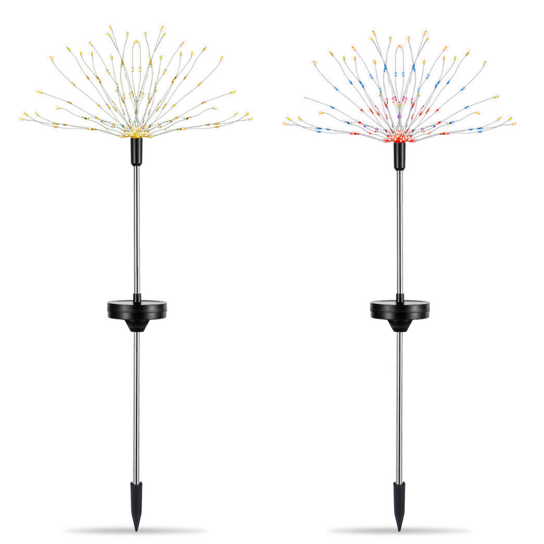 2Pcs Solar Powered Starburst Lights 240 LEDs Firework Lamp Image 1