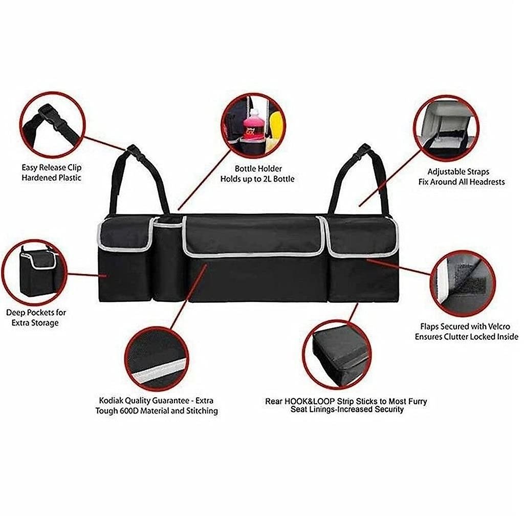 Car Trunk Storage Bag Oxford Cloth Car Backseat Multi-pocket Organizer Rear Seat Hanging Bag Image 3