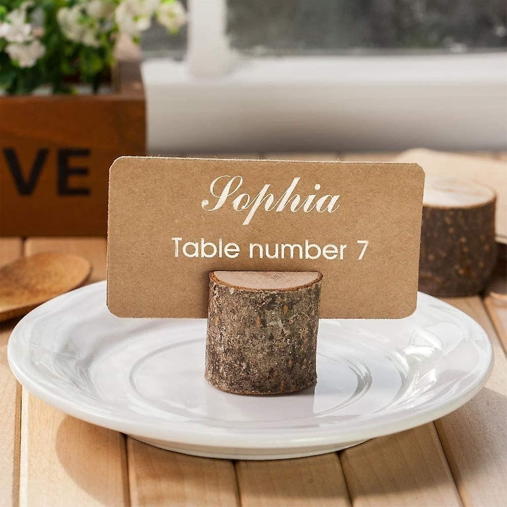 20pcs Wooden Place Card Holder Wedding Table Photo Name Stand Image 4
