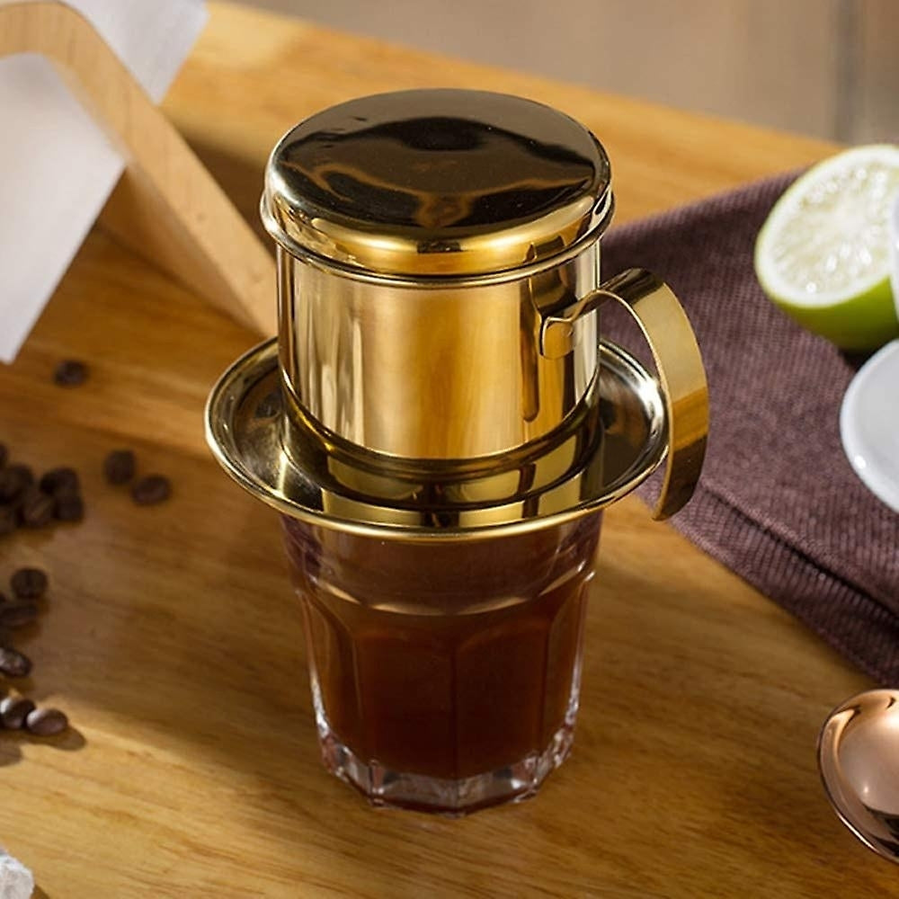 Vietnamese Coffee Filter Press Dripper Stainless Steel Portable Coffee Maker Image 4