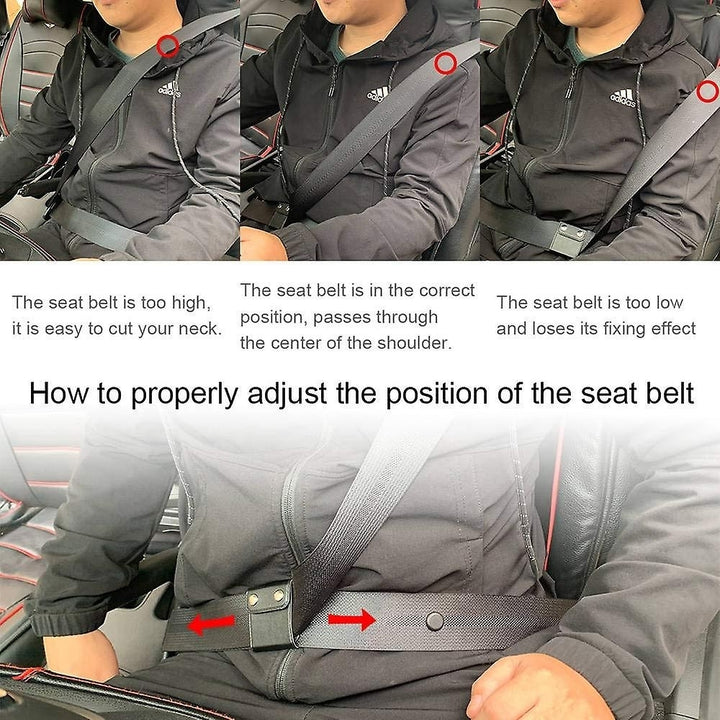 2pcs Car Seat Belt Adjuster Neck Strap Positioner Locking Clip Protector Image 4