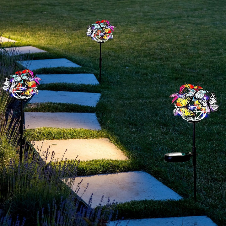 2 in 1 Solar Butterfly Stake Light Multi-Color Waterproof Garden Decor Lamp Image 7