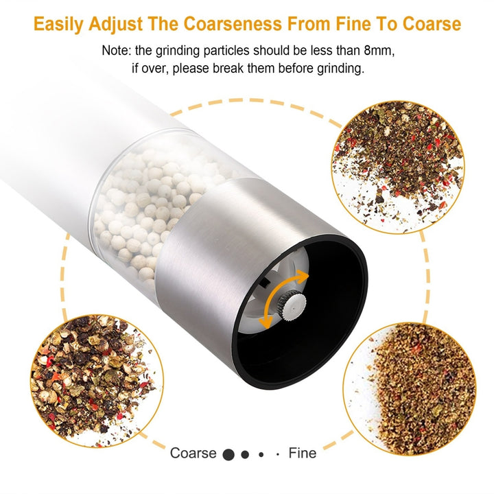 Electric Stainless Steel Salt Pepper Grinder Adjustable Coarseness with Light Image 5