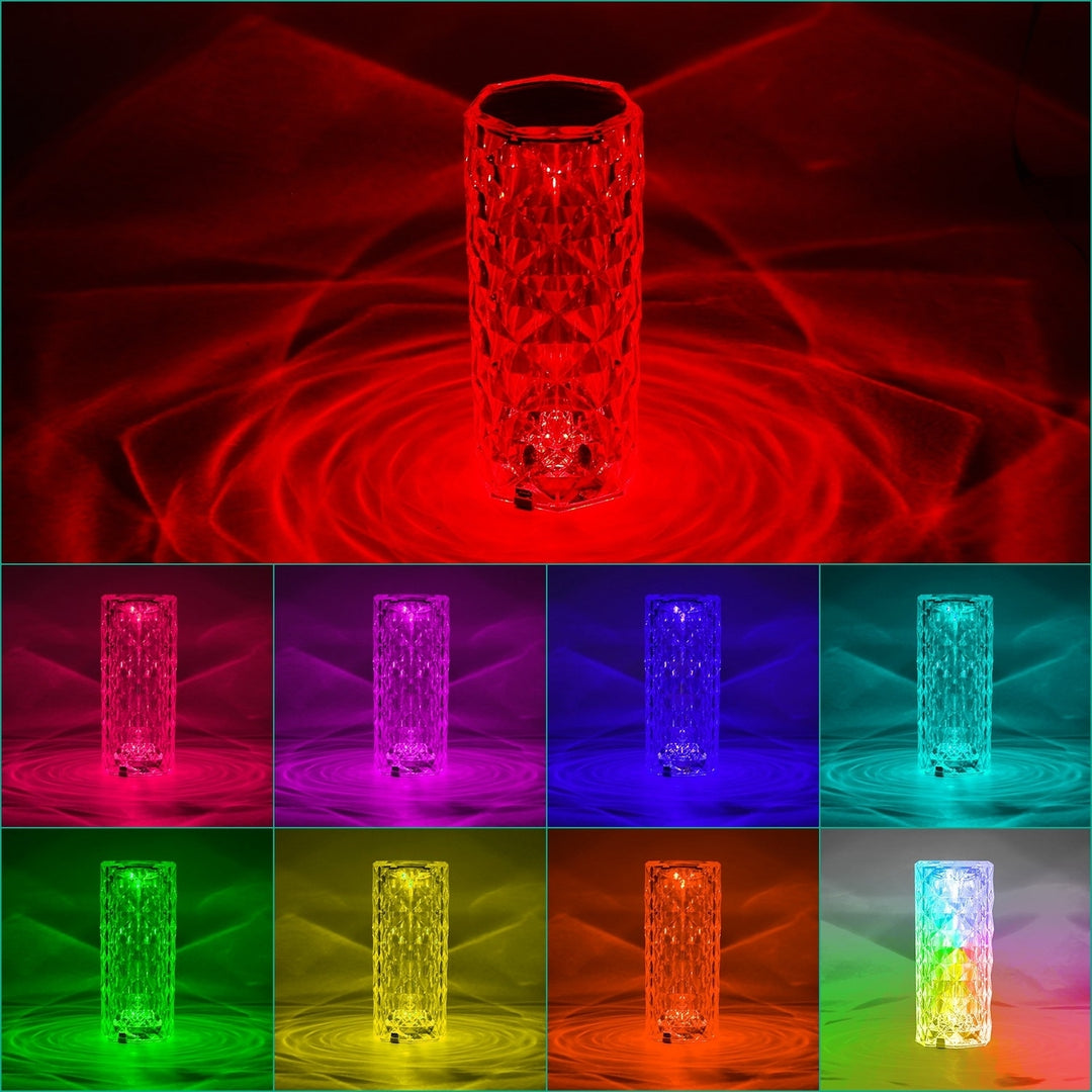 Crystal Diamond Rose Lamp Dimmable LED Night Light Remote Touch Control 16 Colors Image 8