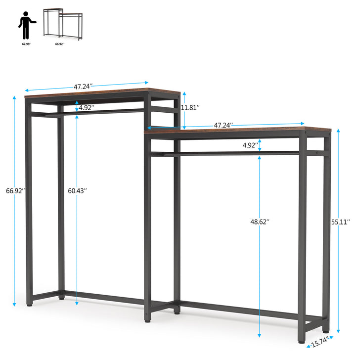 Tribesigns Free Standing Closet Organizer, Clothes Garment Racks with Storage Shelves and Double Hanging Rod, Heavy Duty Image 6