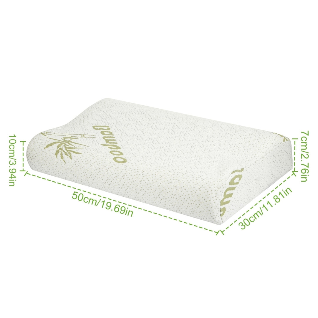 Bamboo Memory Foam Cervical Pillow Ergonomic Contoured Sleep Support 19.69" x 11.81" Image 6