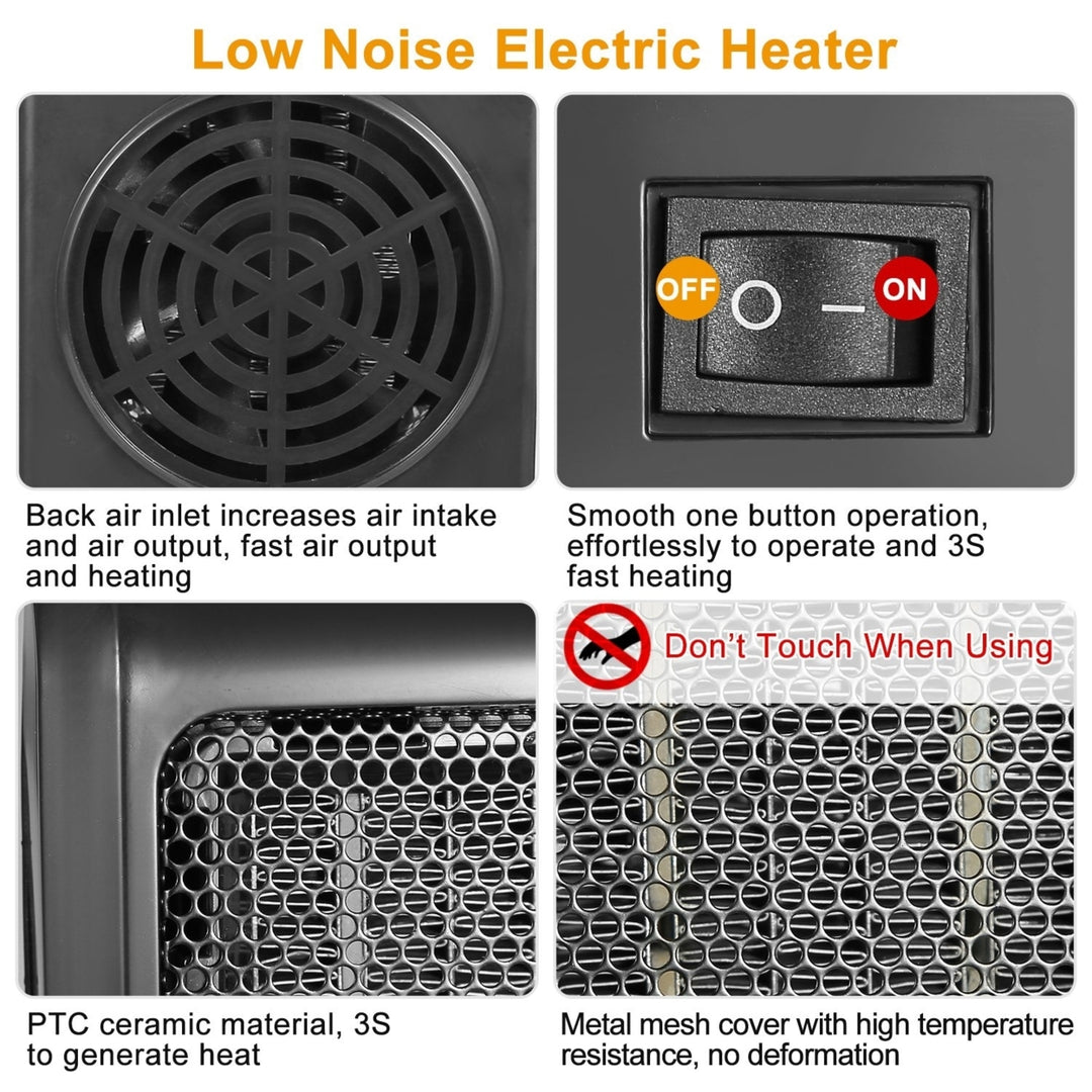 500W Portable Electric Heater PTC Ceramic Heating Fan Image 2