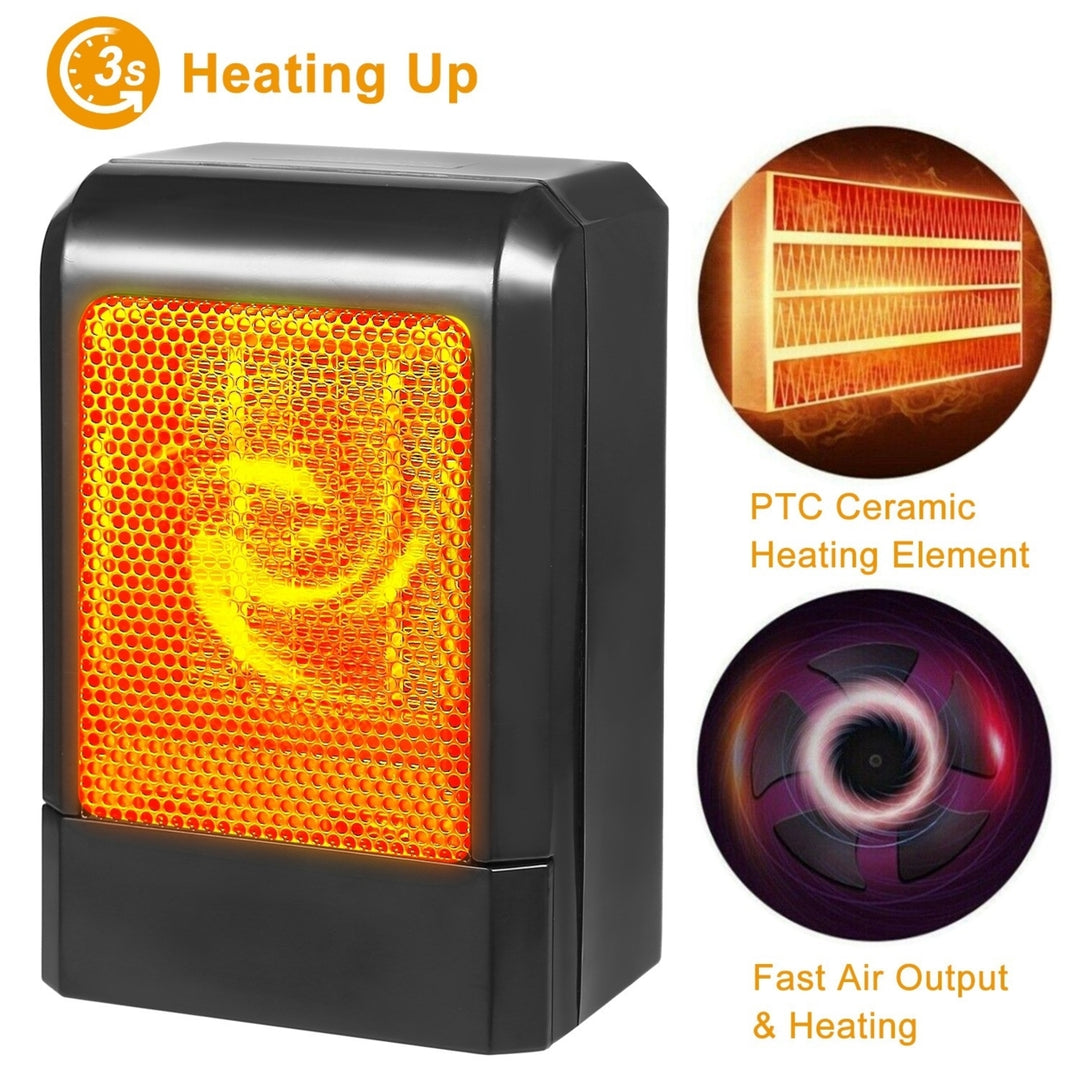 500W Portable Electric Heater PTC Ceramic Heating Fan Image 3