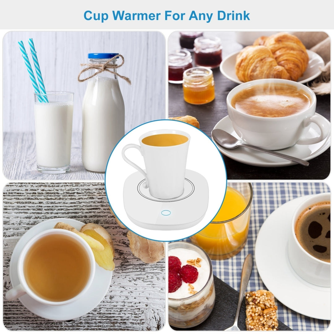 Electric Coffee Mug Warmer Heater Pad Auto Shut Off White for Tea Milk 16W Image 7