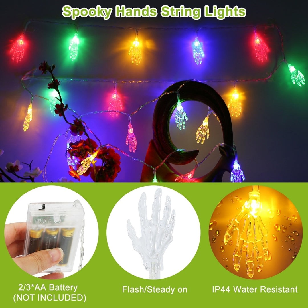 3Pcs Halloween String Lights 50 LEDs 24ft Colorful Waterproof Indoor Outdoor Image 5