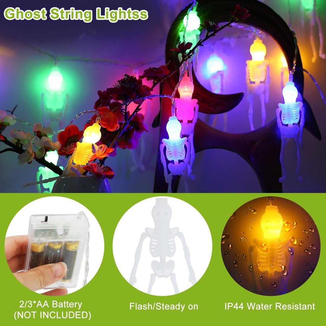 3Pcs Halloween String Lights 50 LEDs 24ft Colorful Waterproof Indoor Outdoor Image 6