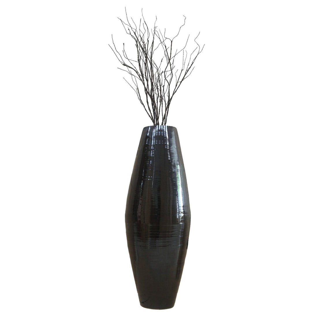 Uniquewise Bamboo Cylinder Shaped Floor Vase - Handcrafted Tall Decorative Vase - Ideal for Dining Room, Living Room, Image 7