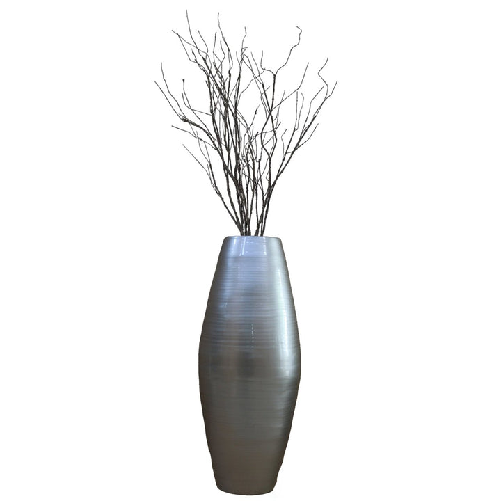 Uniquewise Bamboo Cylinder Shaped Floor Vase - Handcrafted Tall Decorative Vase - Ideal for Dining Room, Living Room, Image 9