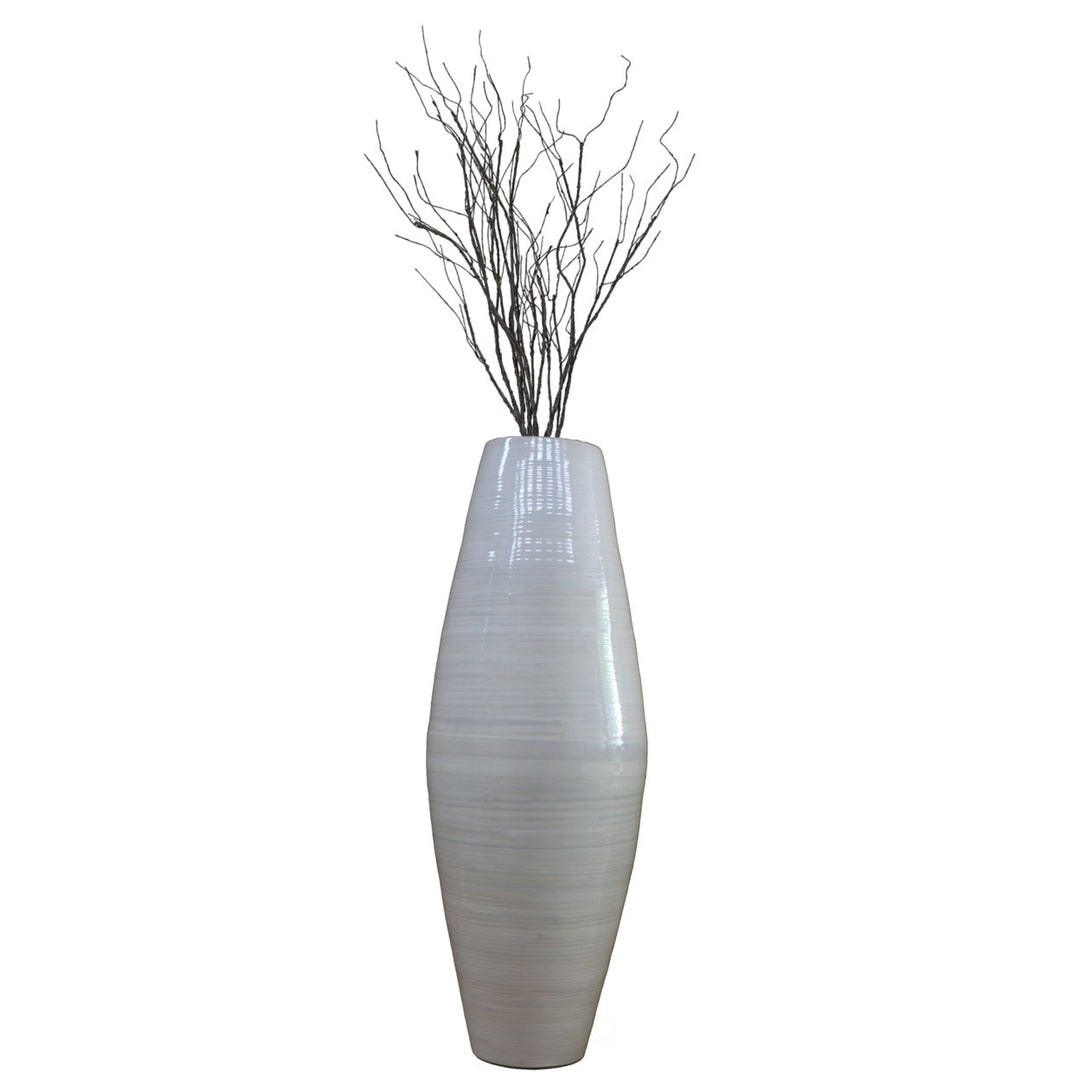 Uniquewise Bamboo Cylinder Shaped Floor Vase - Handcrafted Tall Decorative Vase - Ideal for Dining Room, Living Room, Image 10