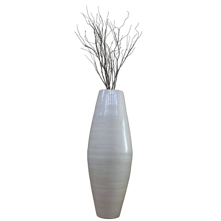 Uniquewise Bamboo Cylinder Shaped Floor Vase - Handcrafted Tall Decorative Vase - Ideal for Dining Room, Living Room, Image 1
