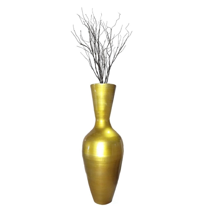 Uniquewise 37 Inch Tall Bamboo Floor Vase Modern Large Flower Holder Image 7