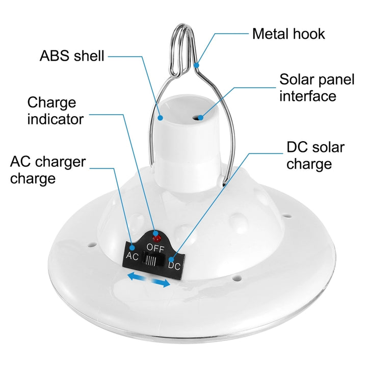 Solar Camping Light Portable LED Lantern with Remote Rechargeable Battery Image 2