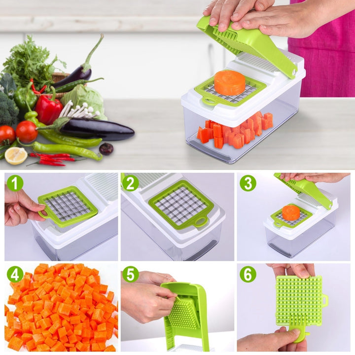 Vegetable Slicer 3 in 1 Stainless Steel Dicer Potato Tomato Cutter Set Image 5