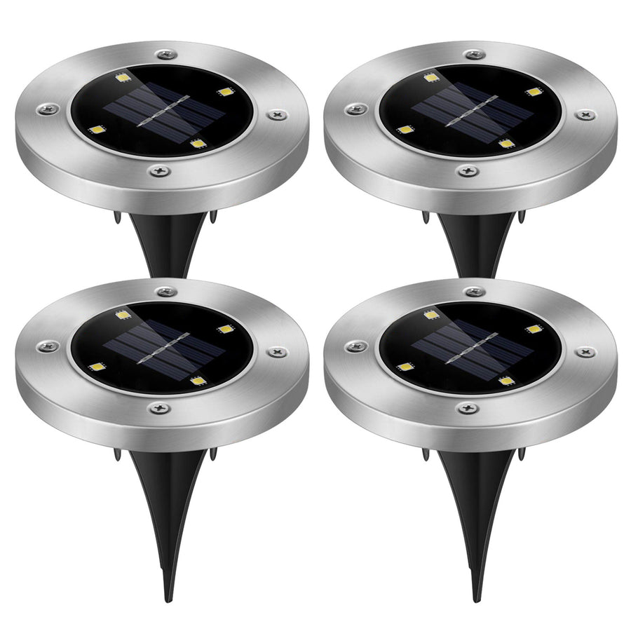 4pcs Solar Ground Lights Waterproof Outdoor In-Ground Path Deck Lawn Light Image 1