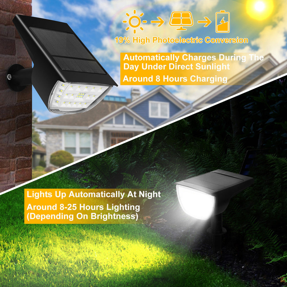 Solarek 32 LED Solar Landscape Spotlights IP65 Waterproof Adjustable Black Image 2