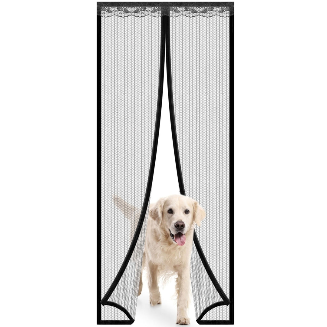 Magnetic Mesh Curtain 39x82 Inch Black Heavy Duty Door Screen for Insect Protection Image 1