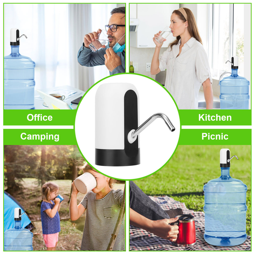 Electric Water Bottle Dispenser Automatic Rechargeable White Portable USB 5 Gal Image 7